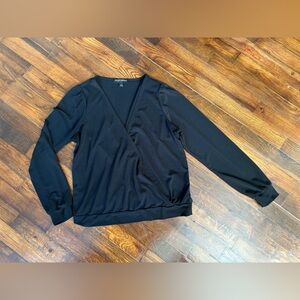 Banana Republic Chic Black Wrap Top - Size S